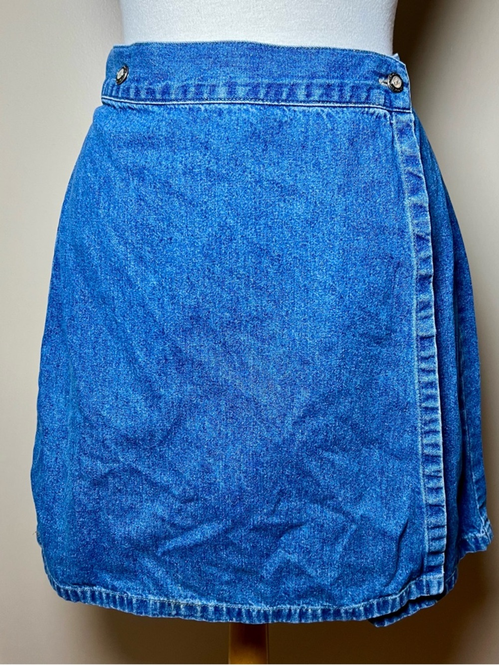Vintage 90's Cherokee Blue Denim Midi Skort Shorts/Skirt -Size 10